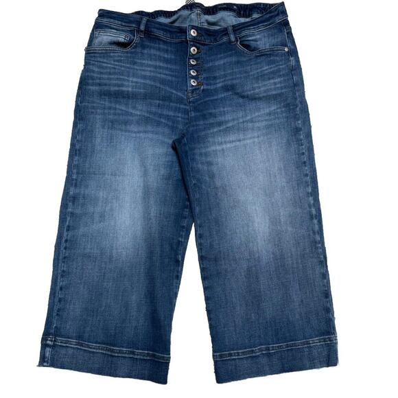 J. Jill Pants - J Jill Full Leg Crops 20R High Rise Denim Jeans Long Shorts Button Fly